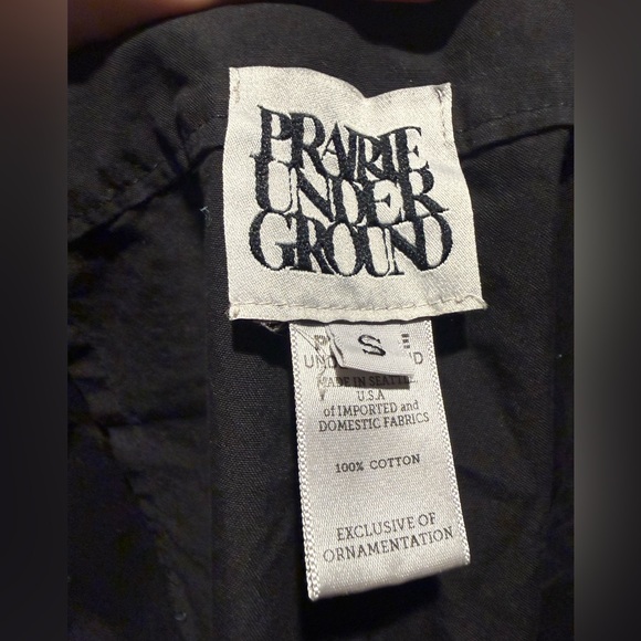 Prairie Underground Black Side-Zip Utility crop pants size small poplin cotton - Picture 8 of 8